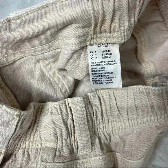 American Eagle AE Stretch Tomgirl Utility Jogger pants Size 2 Khaki Cream - Picture 2 of 7